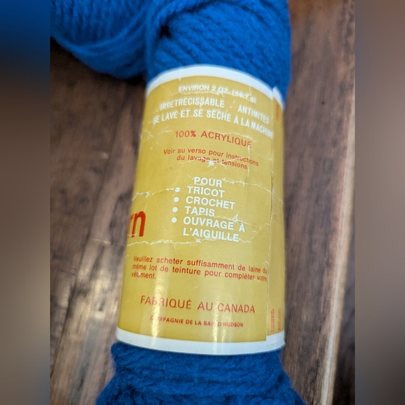 Vintage Blue Sayelle Knitting Worsted Yarn 3 ply 56.7g X 2 / 2oz.x 2 - Picture 4 of 7